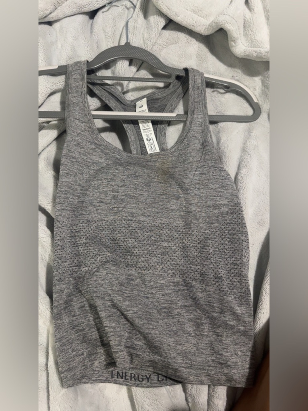 Seamless Racerback Crop Tank Top - Gray
2.0 length